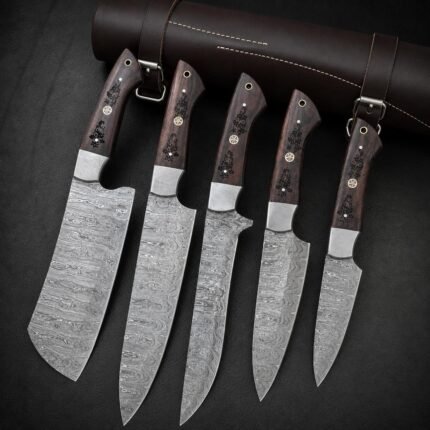 Handmade Damascus Steel Chef Tool Set | Artisan Kitchen Tools