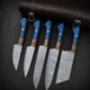 Handmade Damascus Steel Chef Set | Artisan Kitchen Tools