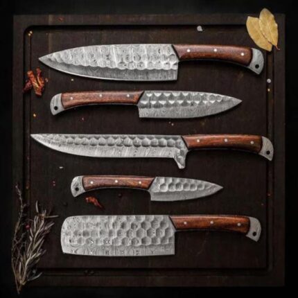 Handmade Damascus Steel Chef Tool Set | Artisan Kitchen Tools