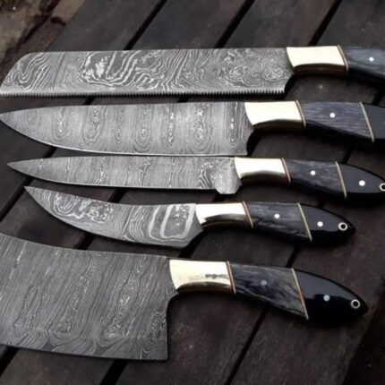 Handmade Damascus Steel Chef Tool Set | Artisan Kitchen Tools