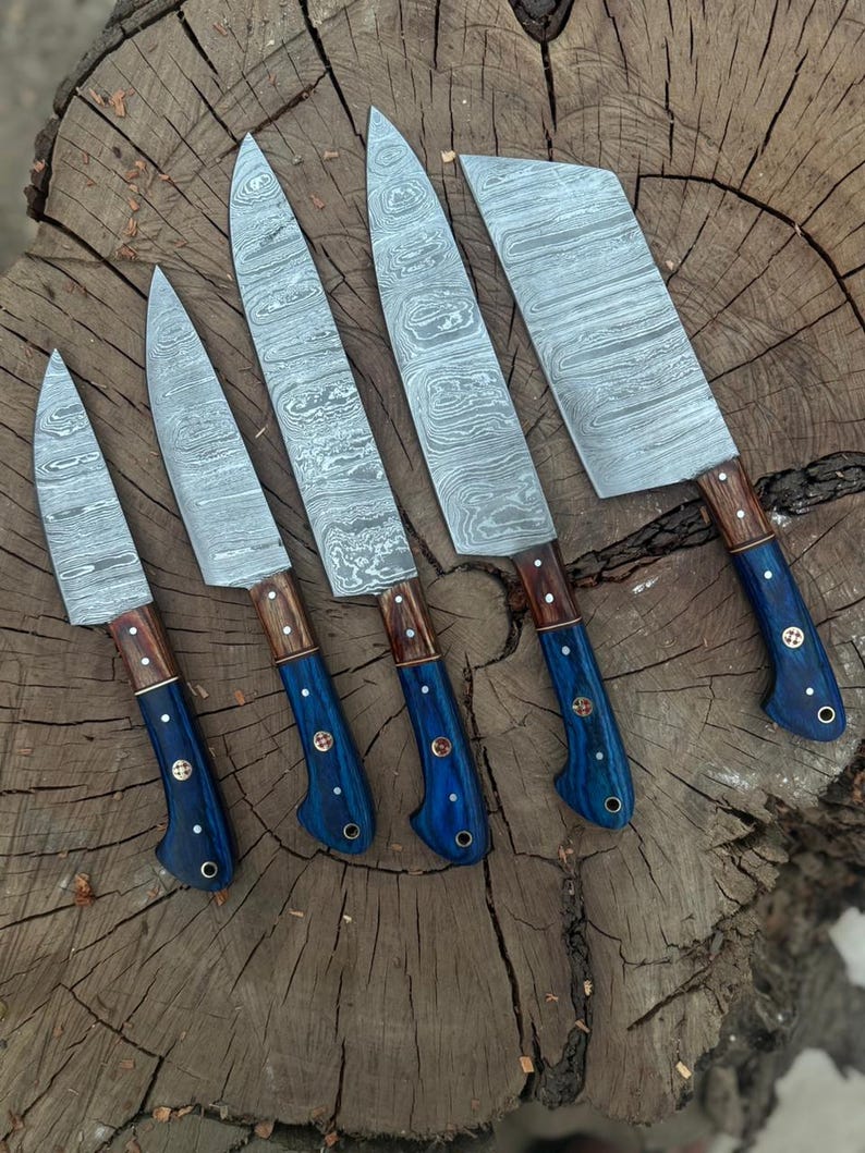 handmade-damascus-steel-chef-set Handmade Damascus Steel Chef Set | Artisan Kitchen Tools