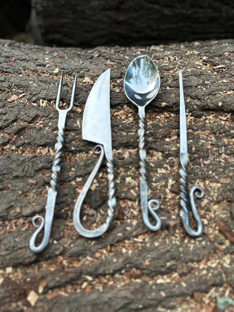 Forge Set Hand Forged Iron Medieval Cutlery Set